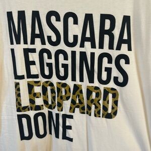 NWOT Mascara tee. Printed on Bella and canvas, size Small